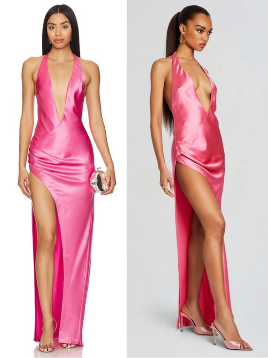 Retrofete Dresses & Skirts - Retrofete Valeria Silk Halterneck Maxi Dress Candy Pink NEW with tags